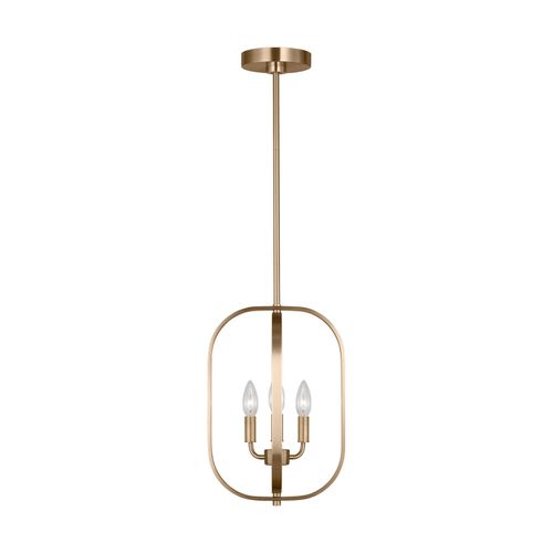 Satin Brass Chandelier from the Loretto Collection