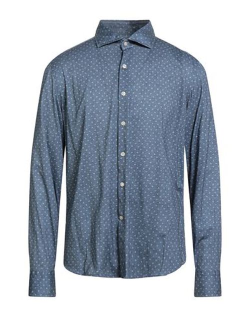 Man Shirt Slate blue Size 17 Cotton