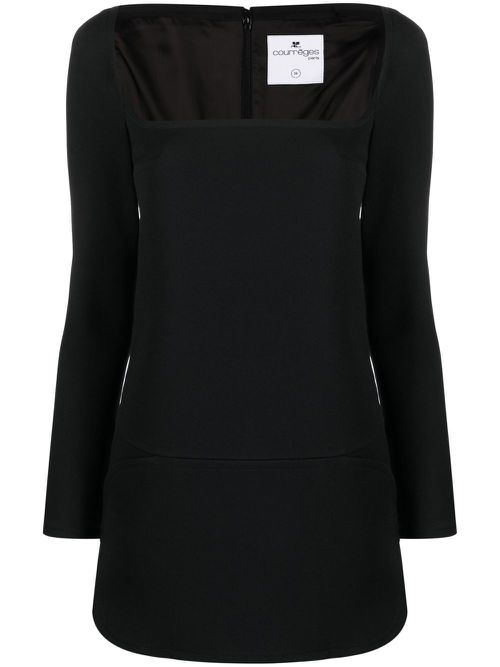 Square-neck mini dress - Black