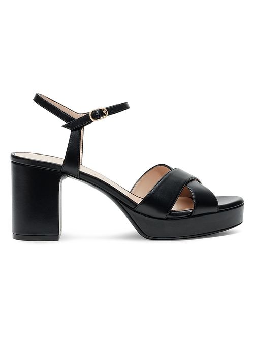 Women's Dayna 80MM Leather Platform Sandals - Black
