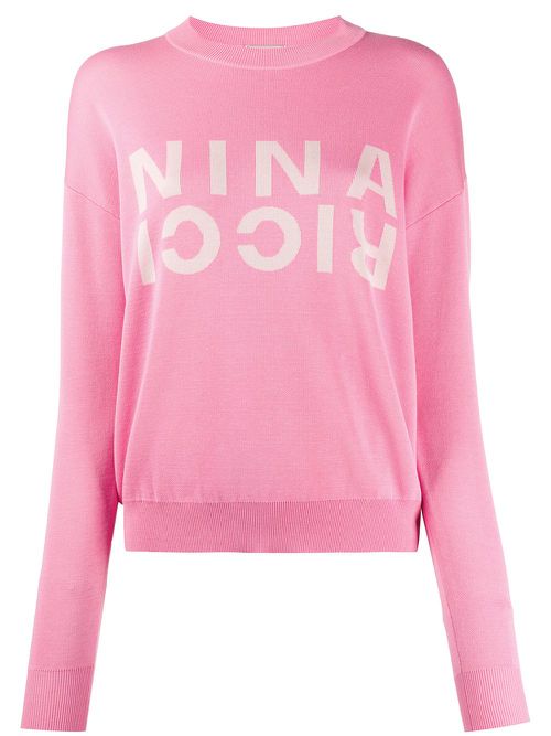 Knitted logo jumper - Pink
