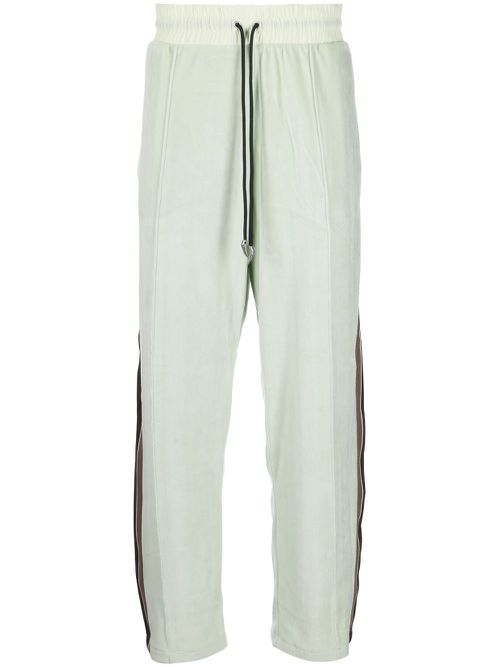 Velvet track pants - Green