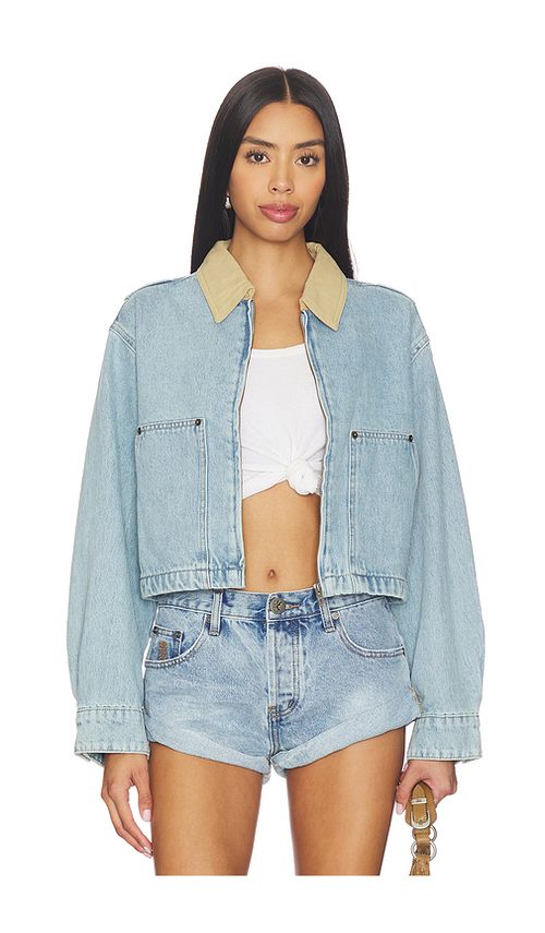 BLANKNYC Cropped Denim Jacket in Blue. L. Also in M