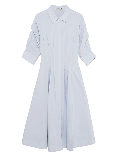 Women's Jazz Pintucked Midi Shirtdress - Periwinkle Sky