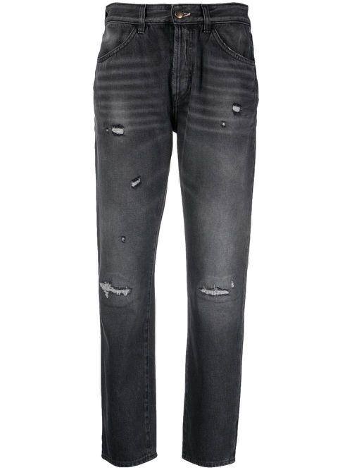 Ripped slim-cut jeans - Grey