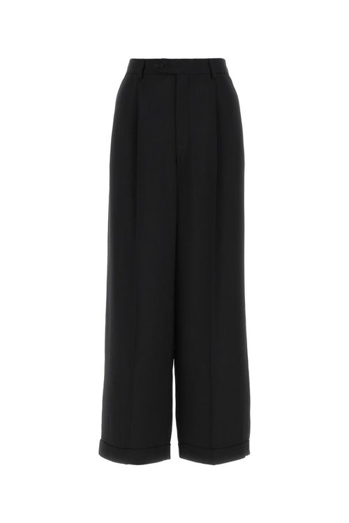 Black Viscose Blend Melissa Wide-leg Pant