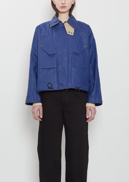 Konrad Florian Reversible Linen Jacket Delft / Linen / Black
