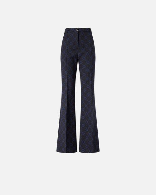 Trousers with a geometric and floral motif - 50