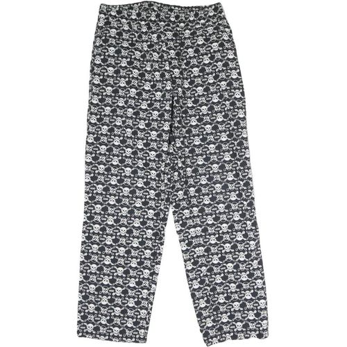VANS Womens Cotton Blend Black & White Skull Logo Regular Fit Straight Trouser