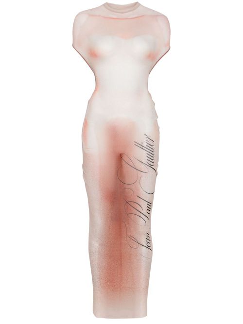 Silhouette-print maxi dress - Pink