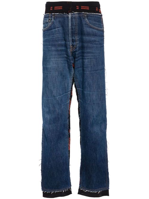 Covered denim trousers - Blue
