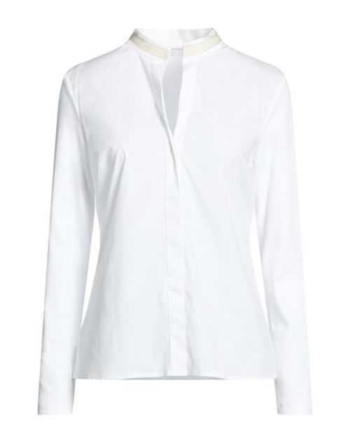 Woman Shirt White Size 6 Cotton, Elastane