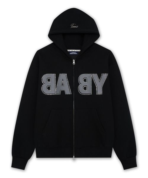 Baby Logo Cubic Hoodie Zipup Black