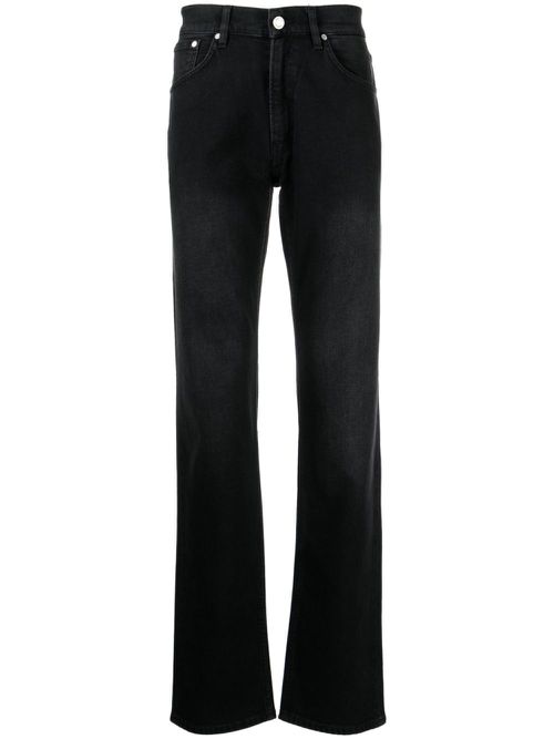High-rise straight-leg jeans - Black