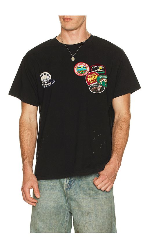 Found Found Whisper Patch Tee in Brown in Black. L. Also in M, S, XL/1X
