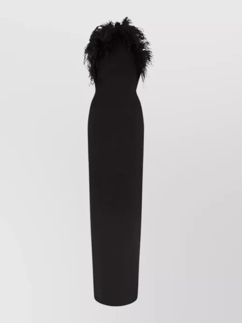 The Attico - feather-trim maxi gown