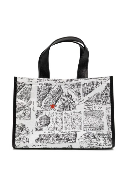 Graphic print tote bag - White