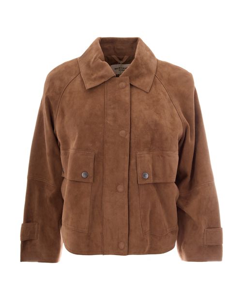 Goatskin Suede Jacket — Brown