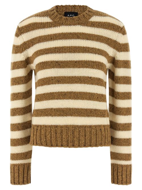 A. P.C. Striped Sweater Sweaters And Cardigans Brown