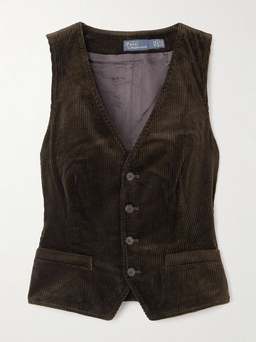 Cotton-corduroy Vest - Brown