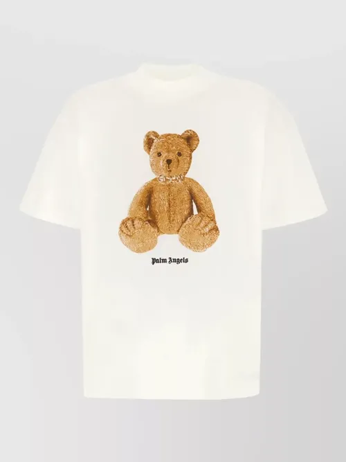 Palm Angels - cotton t shirt crew neck teddy bear
