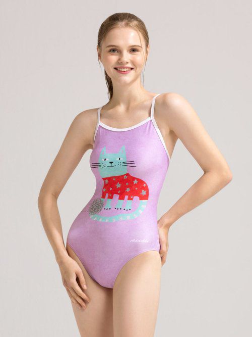 Addycat Women's Swimsuit Bright Purple