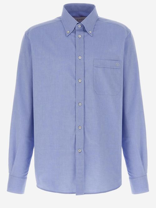 Cotton Oxford Shirt — Blue