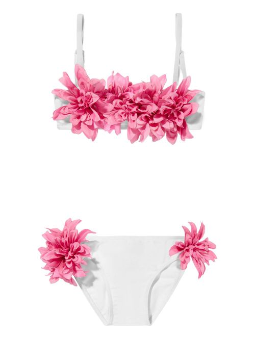 Floral-embellished bikini - White