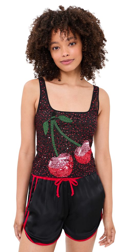 Cherry Tank Top Black and Red