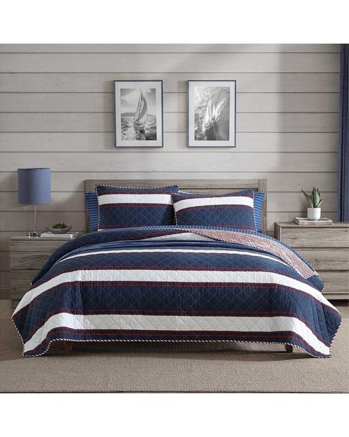 Wesley Cotton 2pc Reversible Cotton Quilt Set