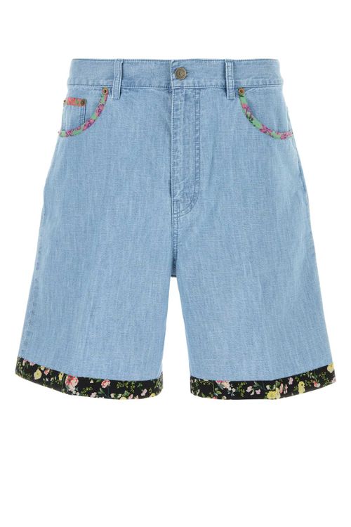 Denim Bermuda Shorts — Blue