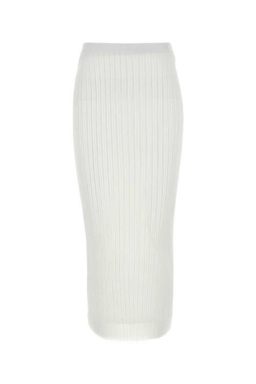 Pleated Organza Skirt — White