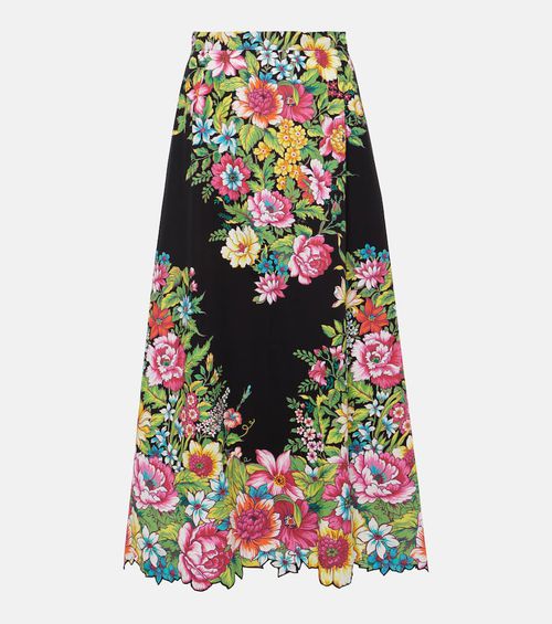 Floral cotton maxi skirt