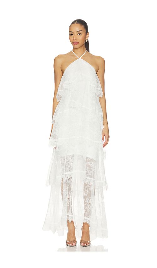 ELLIATT Evelin Lace Gown in White. L. Also in M, S