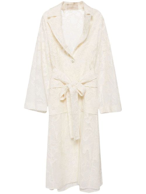 Embroidered tulle coat - Neutrals