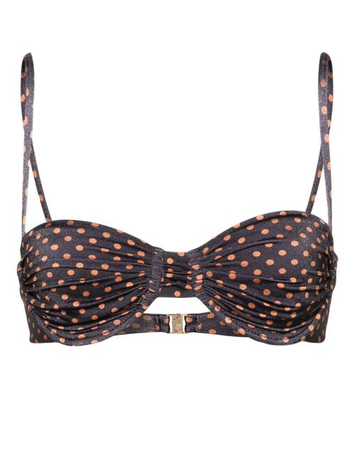 Stefania polka-dot bikini top - Grey