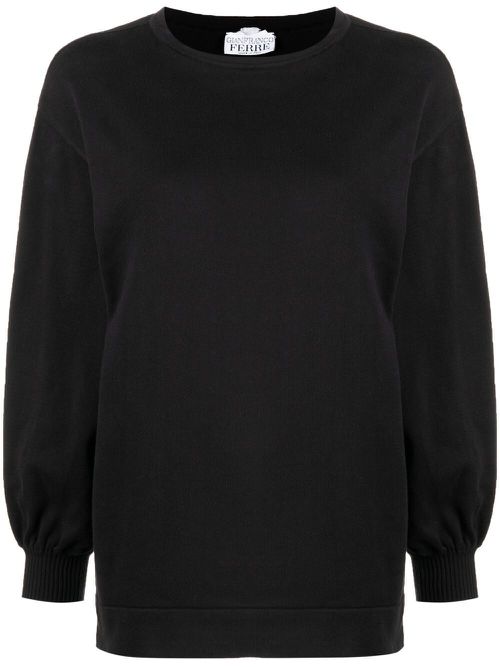 1990s balloon-sleeve jumper - Black