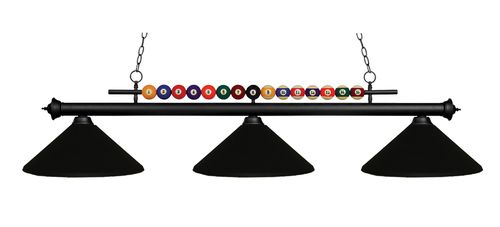 Shark 3-Light Linear Pendant Light In Matte Black