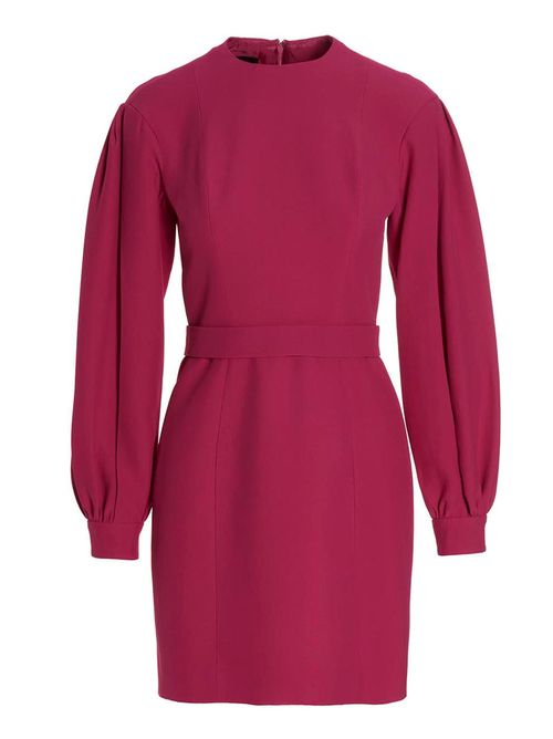 Puff Sleeve Viscose Dress — Pink
