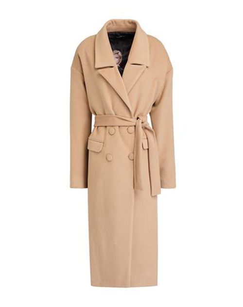 Woman Coat Camel Size 12 Polyester, Viscose