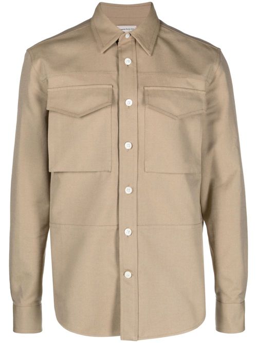 Cargo-pocket cotton shirt - Neutrals