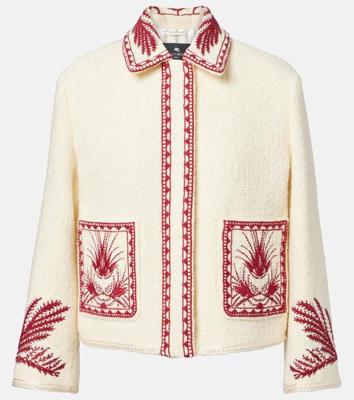 Embroidered wool bouclé jacket