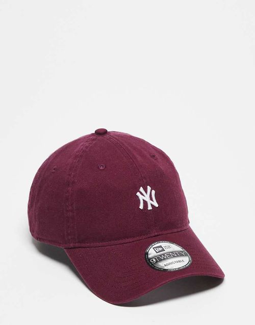 NY Yankees 9twenty washed cotton cap in burgundy-Red