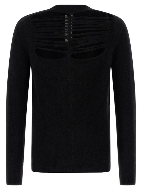 Cut-Out Wool Sweater — Black