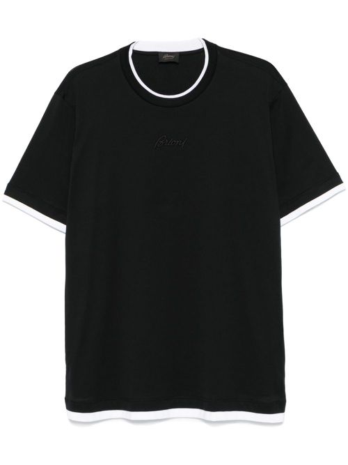 Logo-embroidered T-shirt - Black