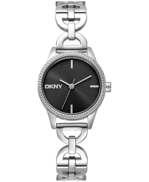 Women's Open Link Quartz Stainless Steel Bracelet Watch 26mm - Black