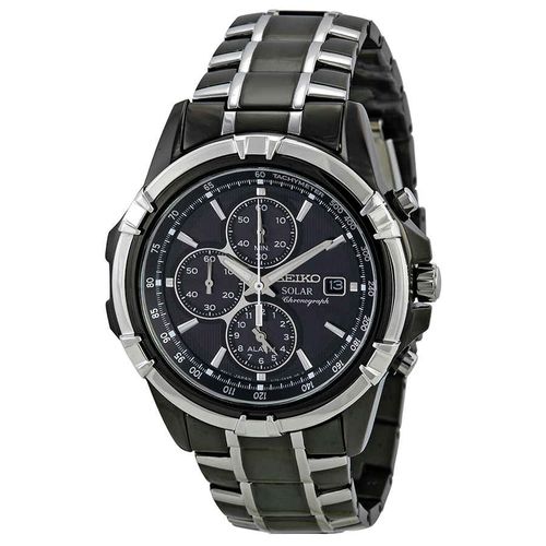 Solar Chronograph Black Dial Mens Watch SSC143