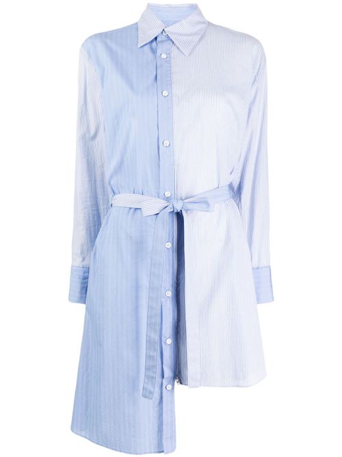 Asymmetric-hem cotton shirt - Blue