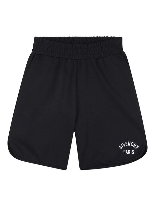 Stylish Boys' Elastic Waist Shorts with Embroidered Logo