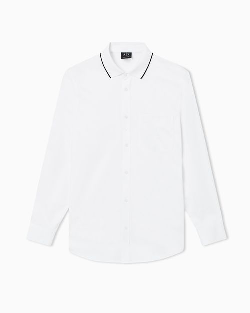 Stretch cotton shirt with contrasting profiles
